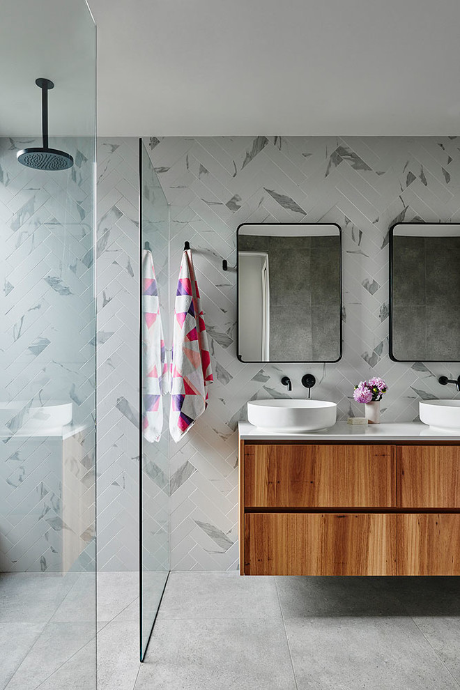 Herringbone tile project