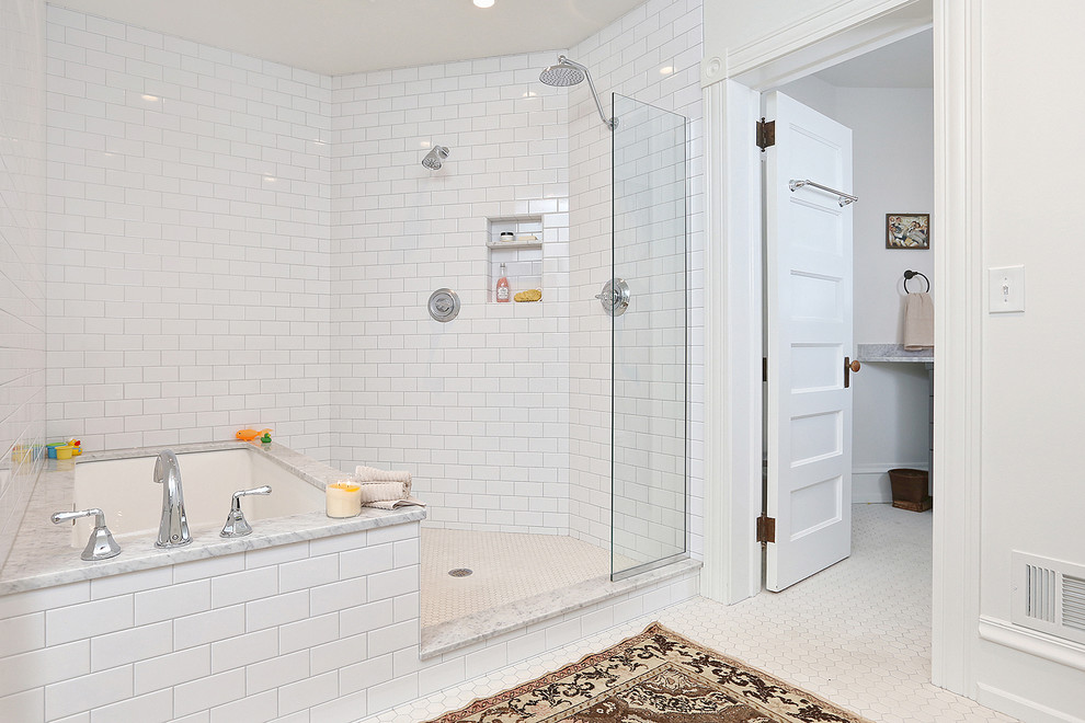 Garden Court, Philadelphia: Master Bathroom with Walk-In Shower