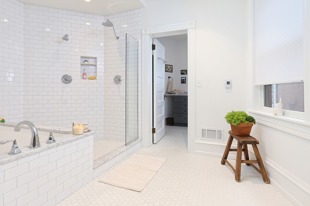 Garden Court, Philadelphia: Master Bathroom with Walk-In Shower