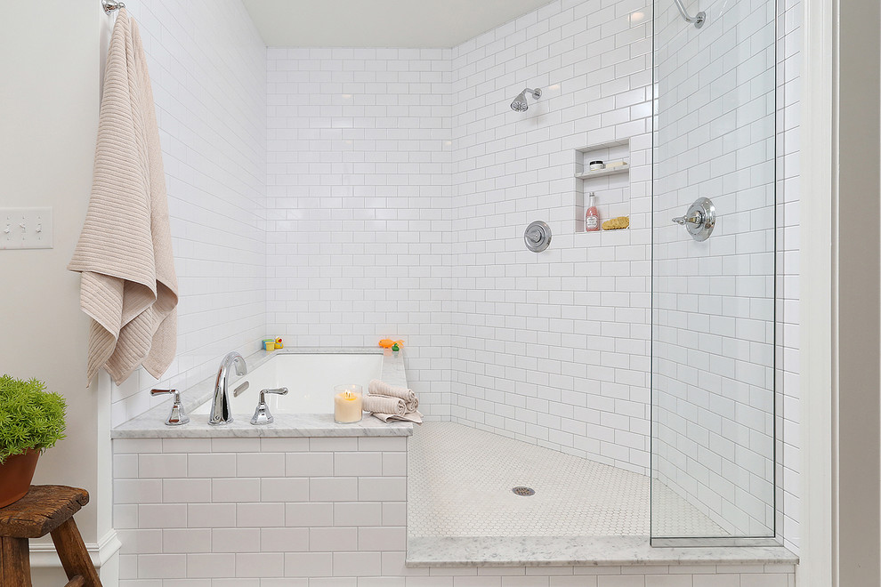 Garden Court, Philadelphia: Master Bathroom with Walk-In Shower