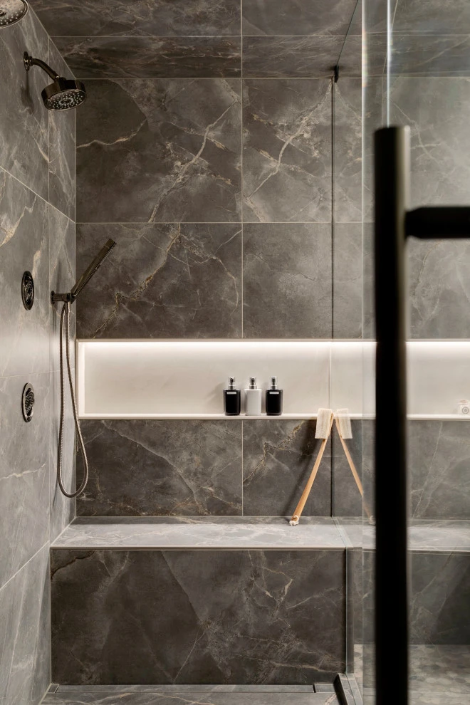 Luxury Gray Porcelain Bathroom Design