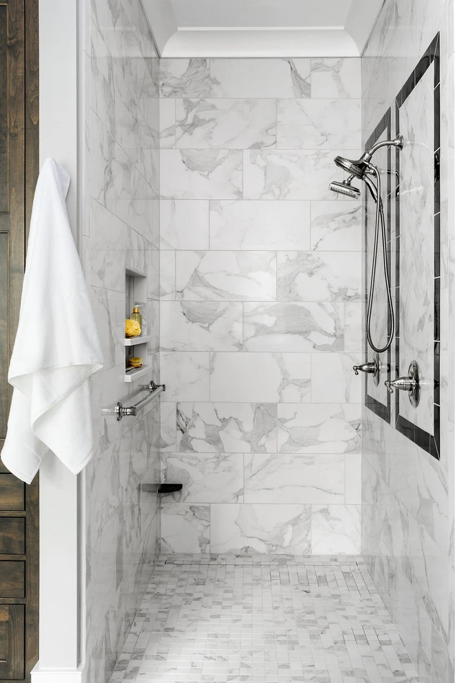 Sleek Marble Shower