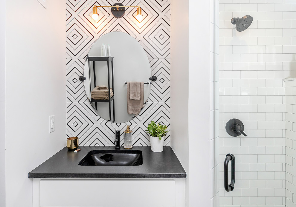 Modern Monochrome Bath in Wyndmoor